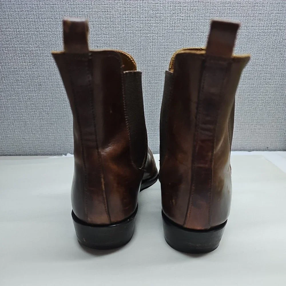 COLE HAAN Brown Leather Chelsea Charro Ankle Boot Pull-on 6B #4126 - Picture 6 of 7